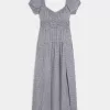 Kurzärmliges Maxikleid mit offenem Rücken Kurzärmliges Maxikleid mit offenem Rücken