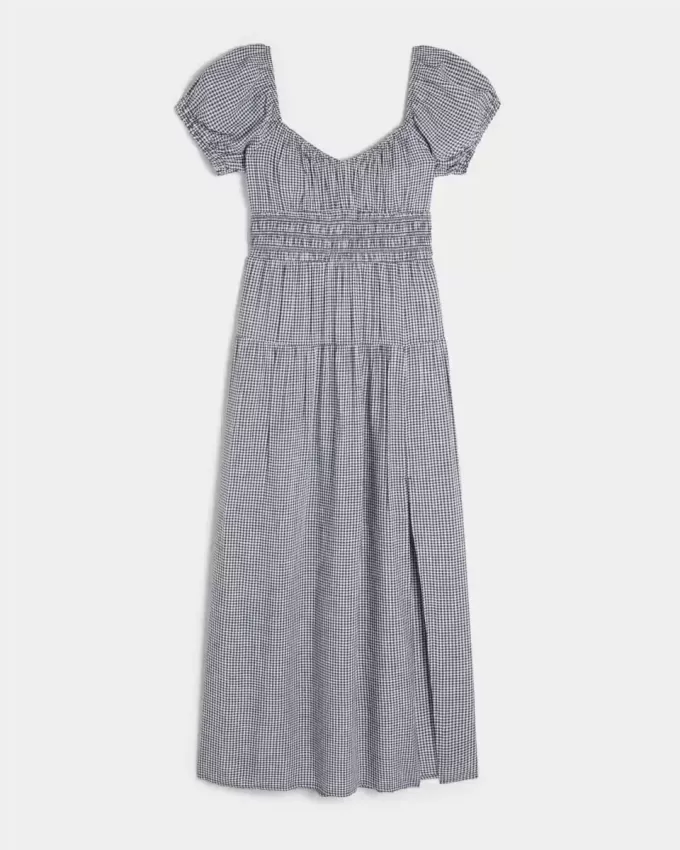 Kurzärmliges Maxikleid mit offenem Rücken Kurzärmliges Maxikleid mit offenem Rücken