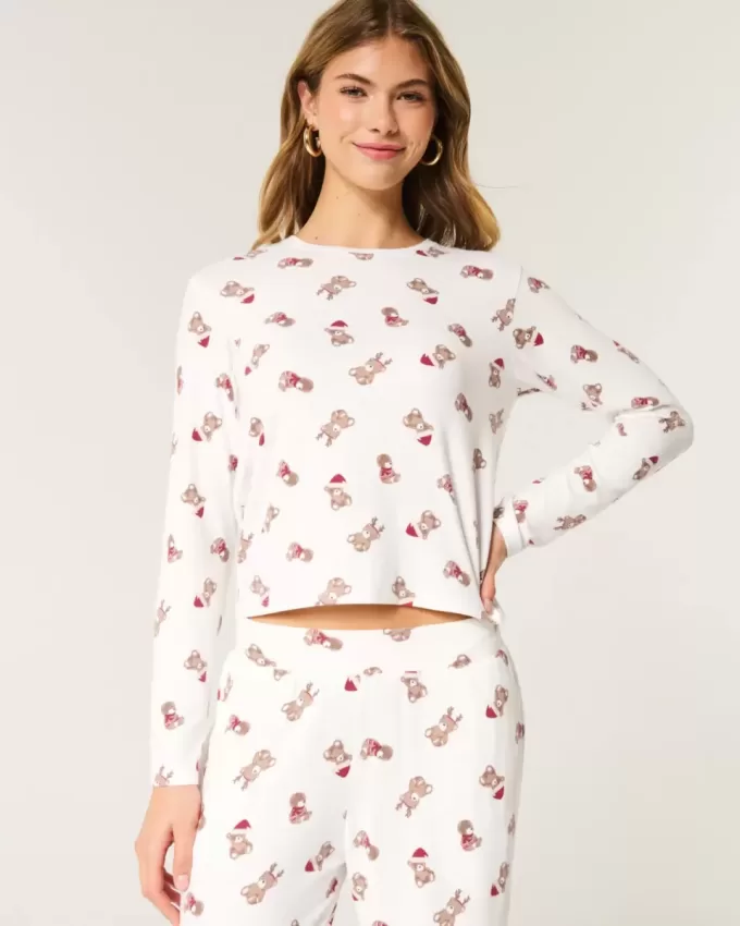 Kuscheliges Langarm-Pyjama-Shirt