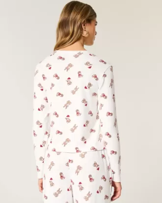 Kuscheliges Langarm-Pyjama-Shirt