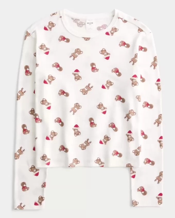 Kuscheliges Langarm-Pyjama-Shirt