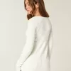 Langärmliger Babydoll-Pullover mit eckigem Ausschnitt