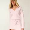 Langärmliges Fleecekleid mit Kapuze
