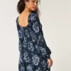 Langärmliges Minikleid mit Cinch-Bust