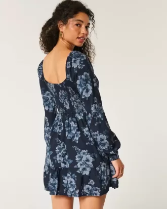 Langärmliges Minikleid mit Cinch-Bust
