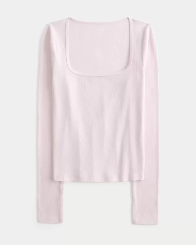 Langärmliges Top mit eckigem Ausschnitt Langärmliges Top mit eckigem Ausschnitt