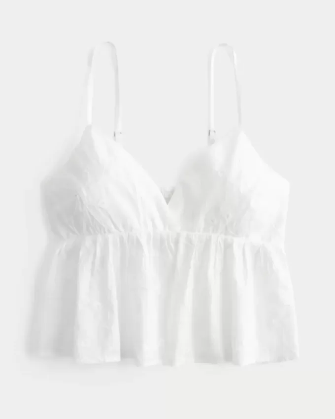 Leicht besticktes Babydoll-Oberteil mit Glanz Leicht besticktes Babydoll-Oberteil mit Glanz