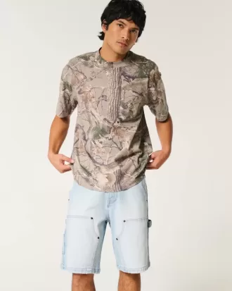 Leicht gewaschene Baggy-Jeans-Malershorts