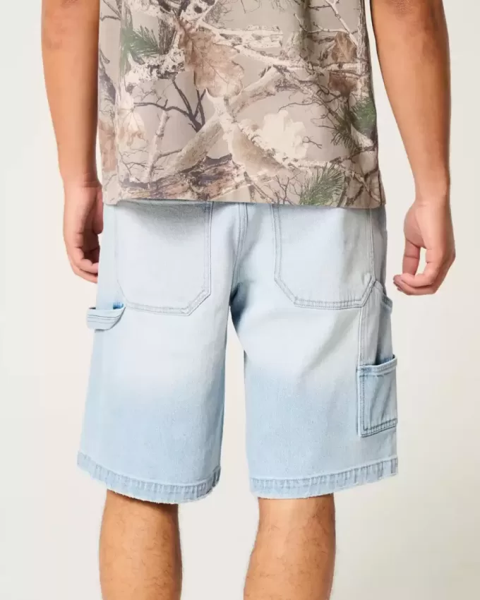 Leicht gewaschene Baggy-Jeans-Malershorts Leicht gewaschene Baggy-Jeans-Malershorts