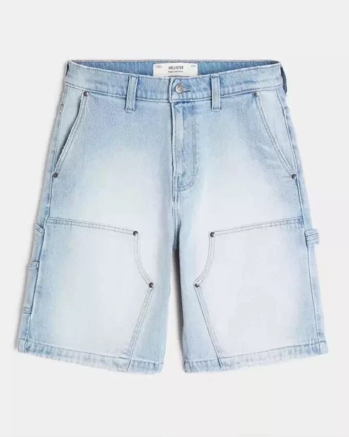 Leicht gewaschene Baggy-Jeans-Malershorts Leicht gewaschene Baggy-Jeans-Malershorts