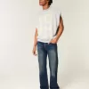 Lockere Bootcut-Jeans in dunkler Waschung Lockere Bootcut-Jeans in dunkler Waschung