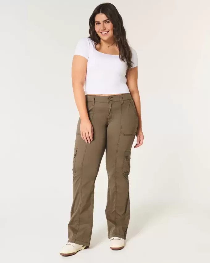 Lockere Cargo-Bootpants mit mittelhohem Bund Lockere Cargo-Bootpants mit mittelhohem Bund