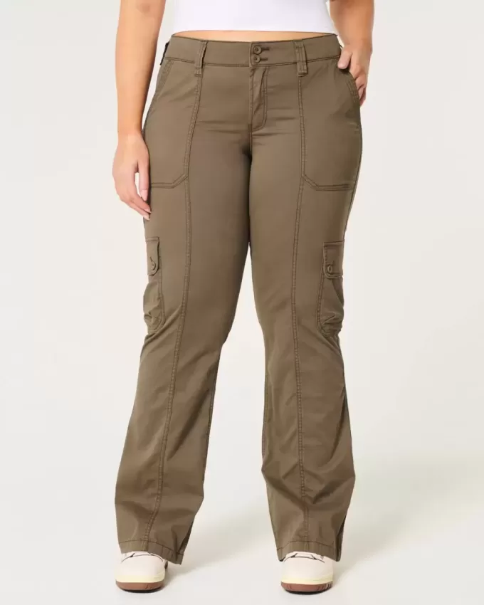 Lockere Cargo-Bootpants mit mittelhohem Bund Lockere Cargo-Bootpants mit mittelhohem Bund