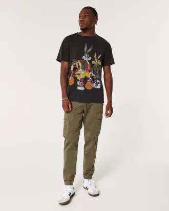 Lockere Cargo-Jogginghose aus Twill Lockere Cargo-Jogginghose aus Twill