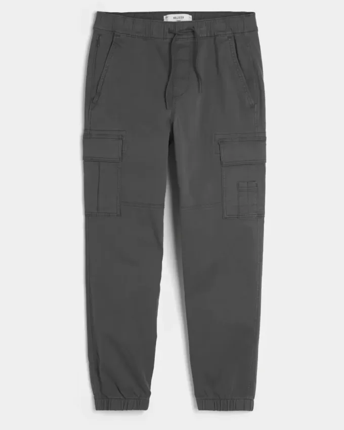 Lockere Cargo-Jogginghose aus Twill Lockere Cargo-Jogginghose aus Twill
