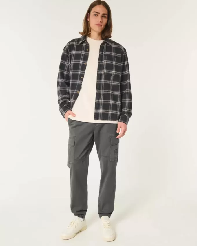 Lockere Cargo-Jogginghose aus Twill Lockere Cargo-Jogginghose aus Twill