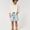Lockere Denim-Shorts im Distressed-Look über dem Knie Lockere Denim-Shorts im Distressed-Look über dem Knie