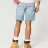 Lockere Denim-Shorts im Distressed-Look über dem Knie Lockere Denim-Shorts im Distressed-Look über dem Knie