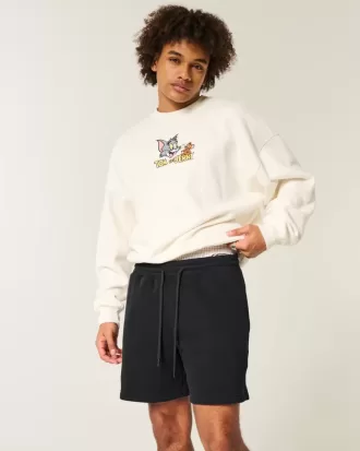 Lockere Fleece-Shorts bis zur Mitte des Oberschenkels