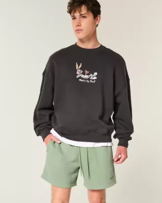 Lockere Fleece-Shorts bis zur Mitte des Oberschenkels