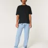 Lockere Jeans in heller Waschung