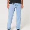 Lockere Jeans in heller Waschung