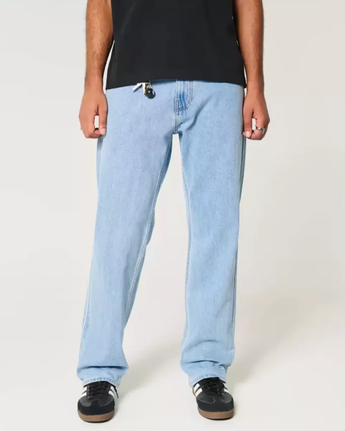 Lockere Jeans in heller Waschung