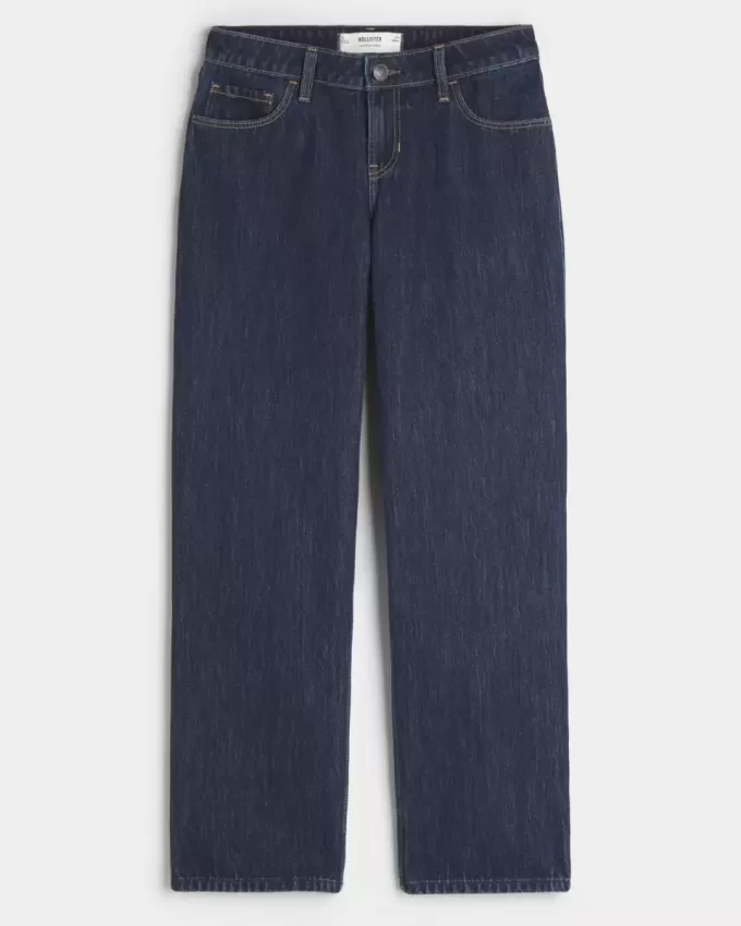 Lockere Jeans mit niedriger Taille und dunkler Waschung Lockere Jeans mit niedriger Taille und dunkler Waschung