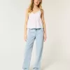 Lockere Jeans mit niedriger Taille und heller Waschung Lockere Jeans mit niedriger Taille und heller Waschung