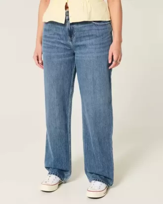Lockere Jeans mit niedriger Taille und mittlerer Waschung