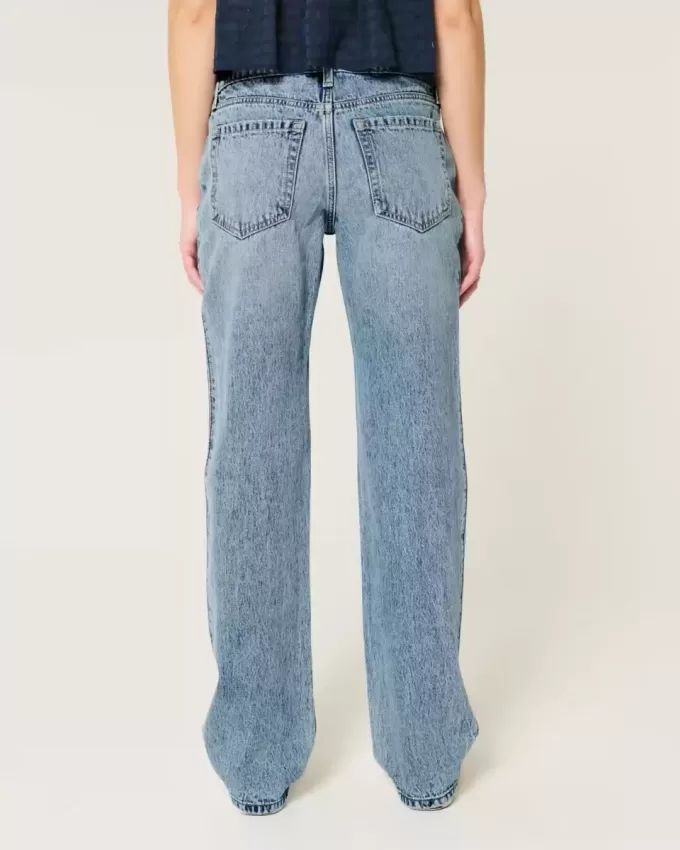 Lockere Jeans mit niedriger Taille und mittlerer Waschung Lockere Jeans mit niedriger Taille und mittlerer Waschung