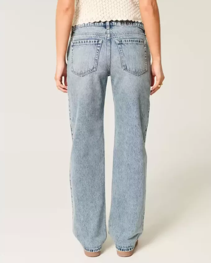 Lockere Jeans mit niedriger Taille und mittlerer Waschung Lockere Jeans mit niedriger Taille und mittlerer Waschung