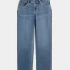 Lockere Jeans mit niedriger Taille und mittlerer Waschung Lockere Jeans mit niedriger Taille und mittlerer Waschung