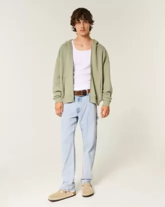 Lockere Painter-Jeans in heller Waschung