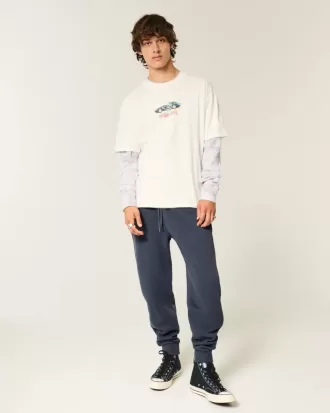 Lockere Ripp-Jogginghose