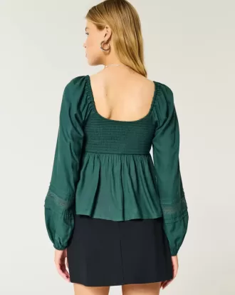 Lockeres Babydoll-Oberteil mit gerüschter Brust