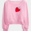 Lockeres, schulterfreies Sweatshirt mit Rundhalsausschnitt und California-Grafik