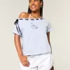 Lockeres, schulterfreies T-Shirt zum Binden