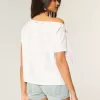 Lockeres, schulterfreies T-Shirt zum Binden Lockeres, schulterfreies T-Shirt zum Binden