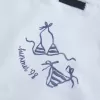 Lockeres, schulterfreies T-Shirt zum Binden
