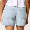 Low-Rise Baggy-Carpenter-Shorts aus hell gewaschenem Denim, 5″
