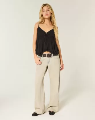 Low-Rise Baggy-Jeans in heller Waschung