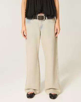 Low-Rise Baggy-Jeans in heller Waschung