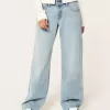 Low-Rise Baggy-Jeans mit bequemem Bund in heller Waschung Low-Rise Baggy-Jeans mit bequemem Bund in heller Waschung