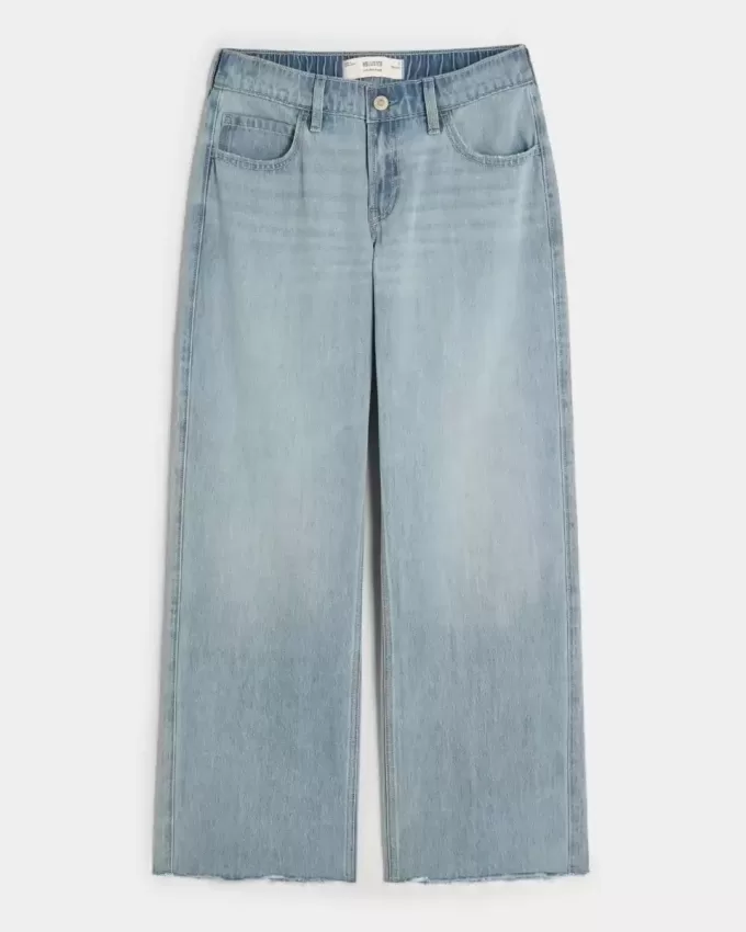 Low-Rise Baggy-Jeans mit bequemem Bund in heller Waschung Low-Rise Baggy-Jeans mit bequemem Bund in heller Waschung