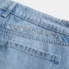 Low-Rise Baggy-Jeans mit Blumenstickerei in mittlerer Waschung Low-Rise Baggy-Jeans mit Blumenstickerei in mittlerer Waschung