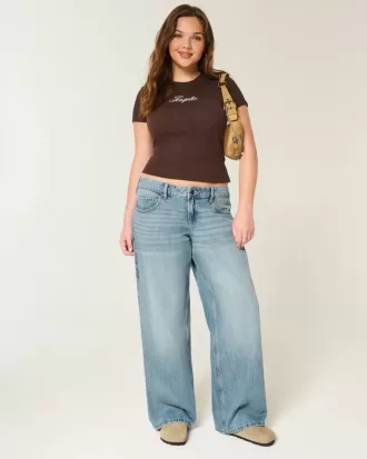 Low-Rise Baggy-Jeans mit mittlerer Waschung