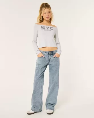Low-Rise Baggy-Jeans mit mittlerer Waschung