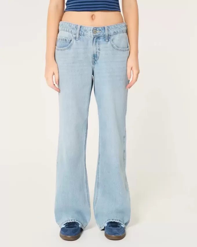 Low-Rise Baggy-Jeans mit mittlerer Waschung