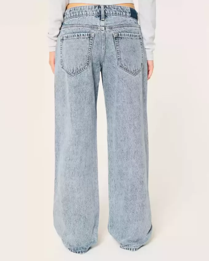 Low-Rise Baggy-Jeans mit mittlerer Waschung Low-Rise Baggy-Jeans mit mittlerer Waschung
